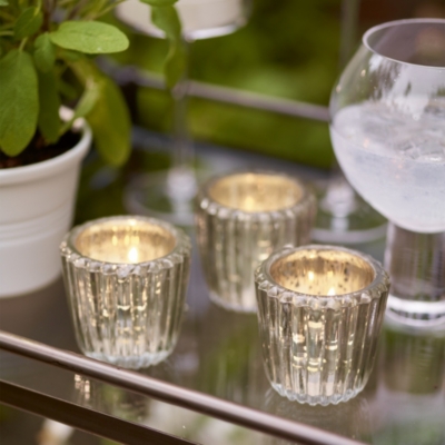 Mercury Ribbed Tealight Holder