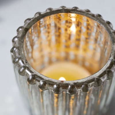 Mercury Ribbed Tealight Holder