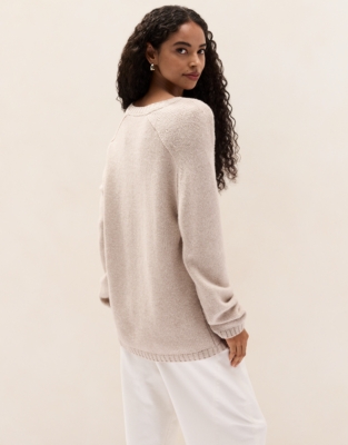 Merino Cashmere V Neck Boyfriend Jumper