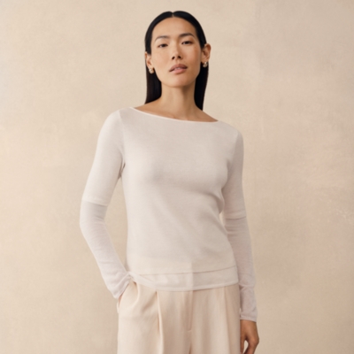 Merino Double Layer Sheer Knitted Top