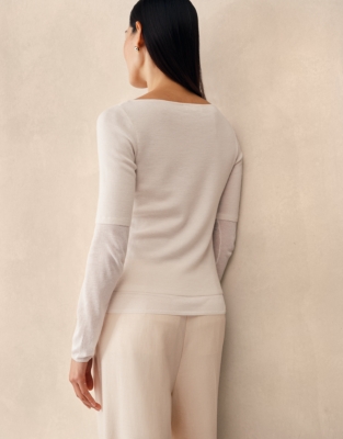 Merino Double Layer Sheer Knitted Top