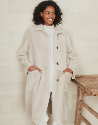 Merino Sheepskin Collar Coat