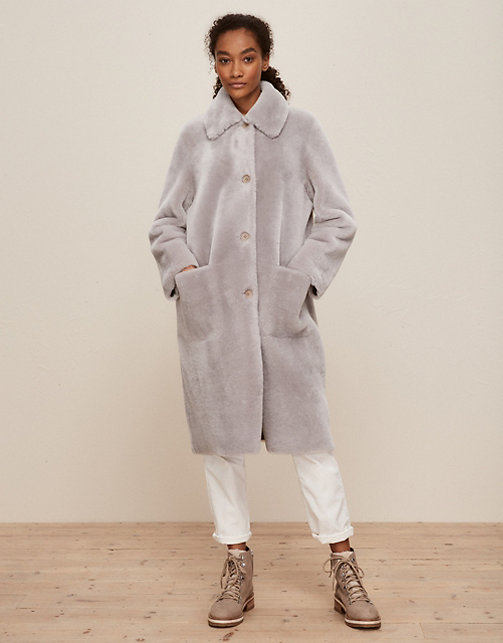 Merino Sheepskin Collared Coat | All Clothing Sale | The White Company US