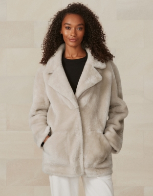 Merino Sheepskin Mid Coat | Clothing Sale | The White Company UK
