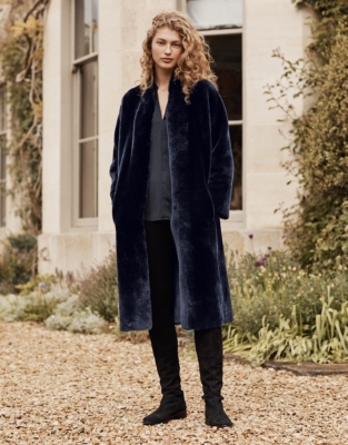 Navy 2025 shearling coat