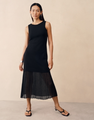 Merino Sheer Panel Tank Dress