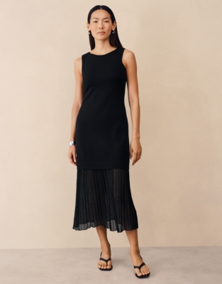 Merino Sheer Panel Tank Dress