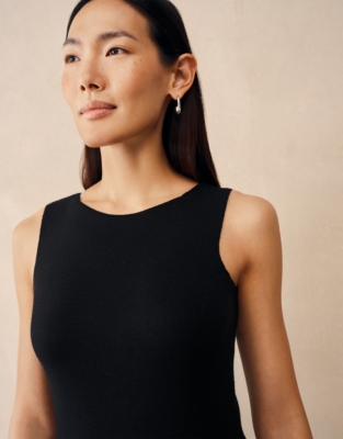 Merino Sheer Panel Tank Dress