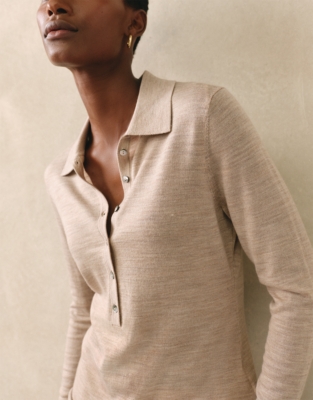 Merino Wool Collared Jumper - Hazelwood