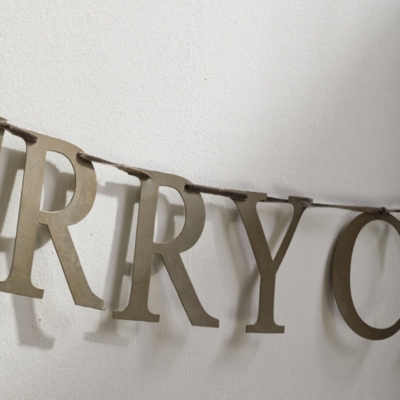 Merry Christmas Gold Metal Garland Christmas The White Company US