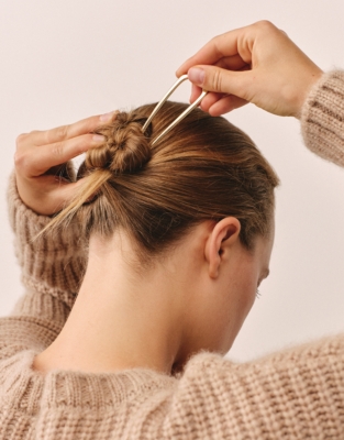 Metal French Hair Pin - Gold