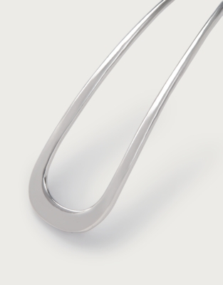 Metal French Hair Pin - Silver