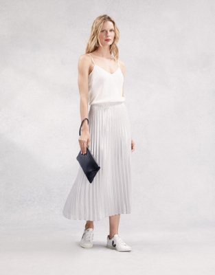 White company clearance pleated skirt dress