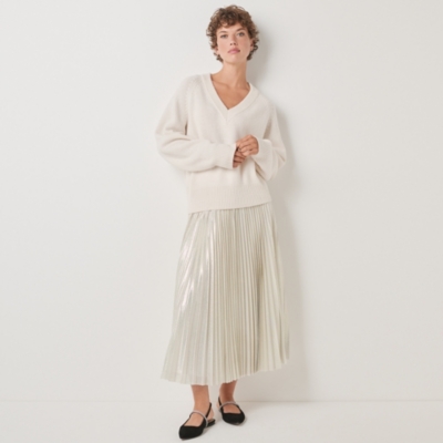 Metallic Pleated Skirt