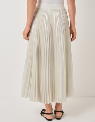 Metallic Pleated Skirt