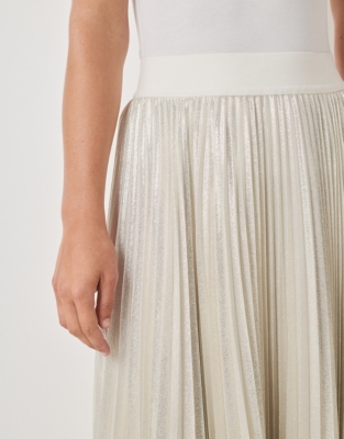 Metallic Pleated Skirt