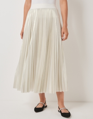 Metallic Pleated Skirt