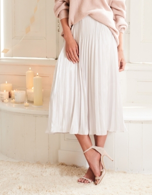 The white company shop silver pleated skirt