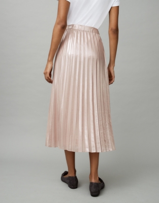 White company shop pink pleated skirt