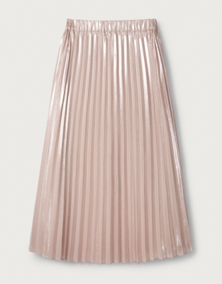 Metallic Pleated Skirt