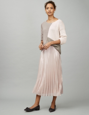 White company pink outlet pleated skirt