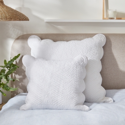 Big white fluffy cushions best sale