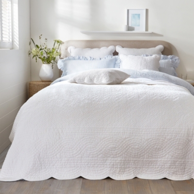 White quilted bed throw sale