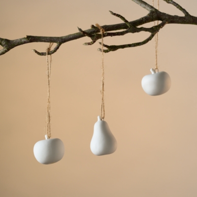 Mini Apple & Pear Decorations – Set of 6