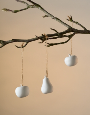 Mini Apple & Pear Decorations – Set of 6