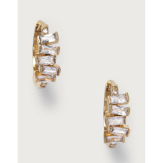 Mini Baguette Huggie Earrings | Jewellery | The  White Company