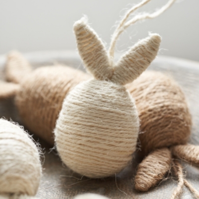 Mini Jute Bunny Eggs – Set of 4