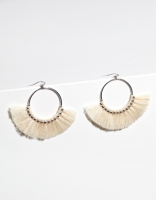 Mini Tassel Hoop Earrings Accessories Sale The White Company UK