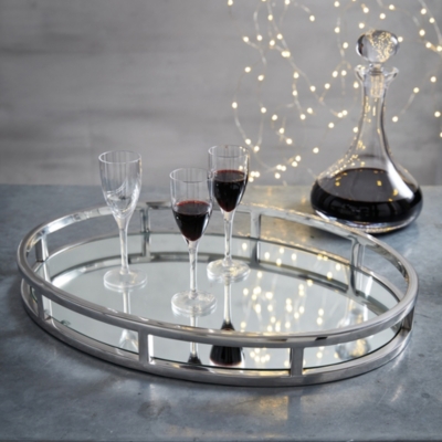 Mirrored cocktail clearance tray