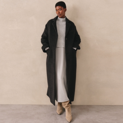 Mixed Media Funnel Neck Dress