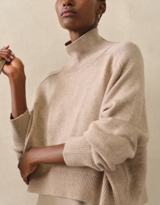 Mixed Media Funnel Neck Dress - Hazelwood