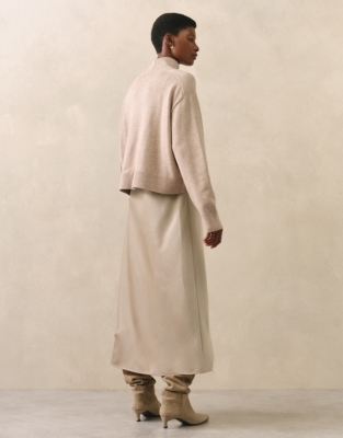 Mixed Media Funnel Neck Dress - Hazelwood