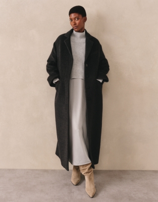 Mixed Media Funnel Neck Dress