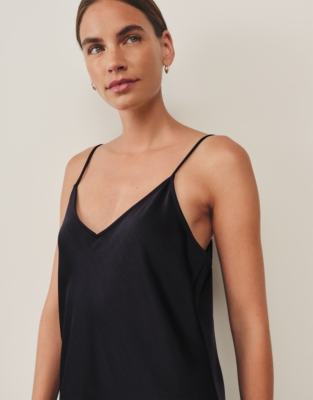 Mixed Media Funnel Neck Dress - Midnight