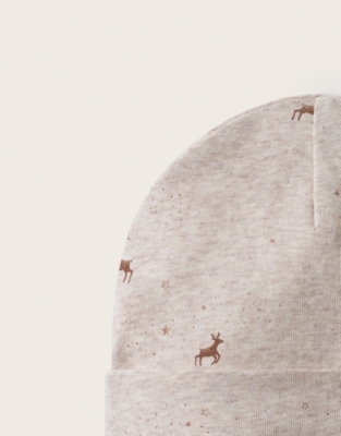 Modal Blend Winter Deer Hat & Mittens Set (0–12mths) 