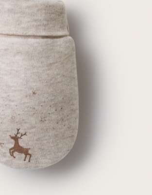 Modal Blend Winter Deer Hat & Mittens Set (0–12mths) 