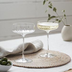 Monroe Cut-Glass Champagne Coupes – Set of 2