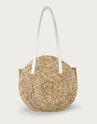 White company straw outlet bag