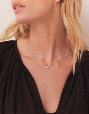 Moonstone & Labradorite Beaded Necklace