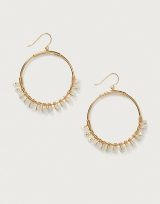 Moonstone Hoop Earrings | Accessories Sale | The White Company UK