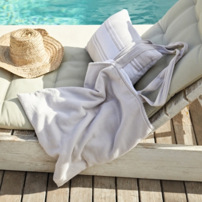 white company beach bag