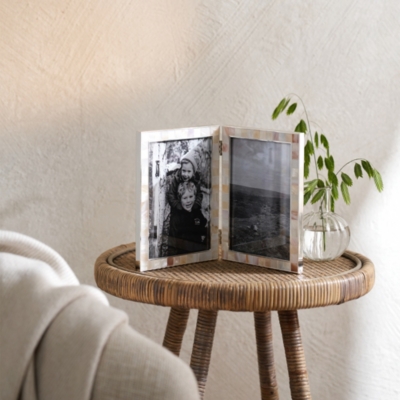 Mother of Pearl Double Hinged Photo Frame – 5x7”