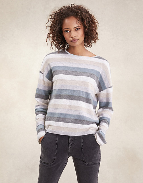Multi Stripe Jumper with Cashmere | Jumpers & Cardigans | The White ...