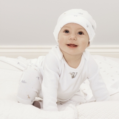 Night Time Safari Snuggle Pajamas - White | Newborn | The White Company US