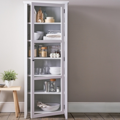 Narrow Glass Storage Cabinet