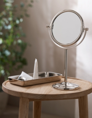Nickel Pedestal Vanity Mirror